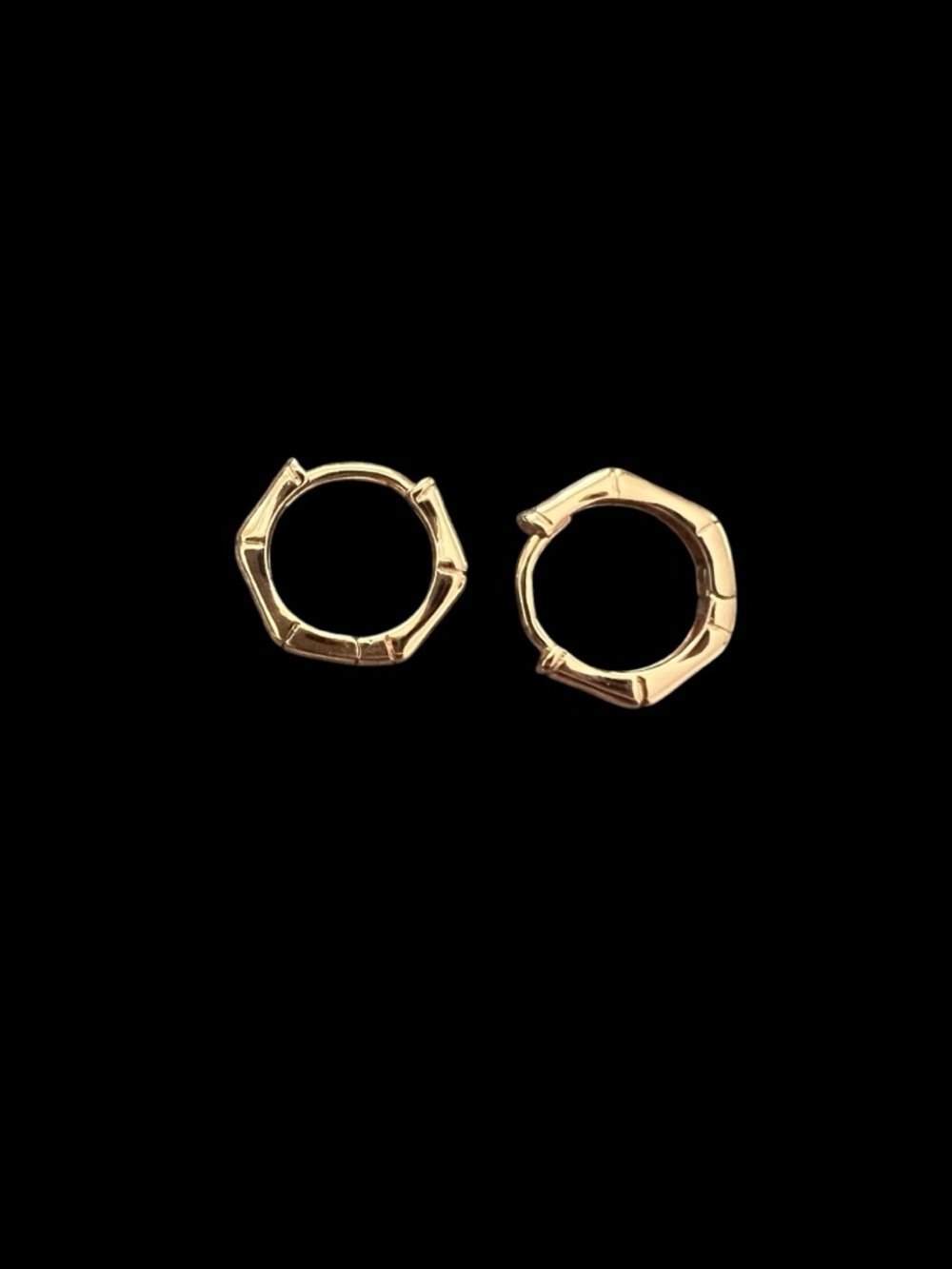 18k Rose Gold Platted Bamboo Huggies